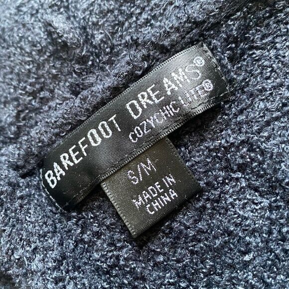 Barefoot Dreams Cozy Chic Lite Waterfall Drape Open Front Black Cardigan Small - Picture 9 of 10